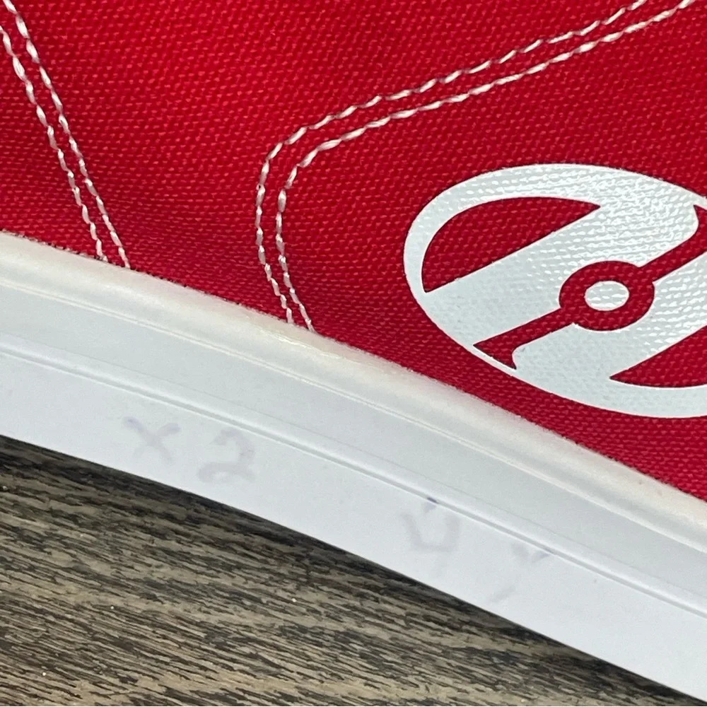 Heelys Red Sneakers with White Logo. Size 7.Skate shoes. Used- has marks.